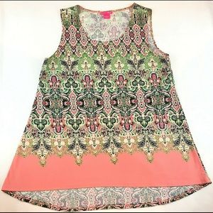 Sunny Leigh Womens XL Floral Cami Tank Top Tunic